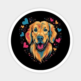 Golden Retriever Valentine Day Magnet